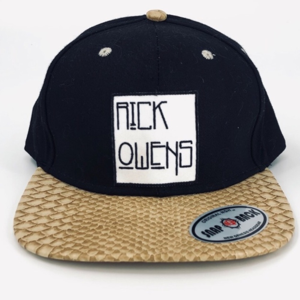RICK OWENS Vintage Patch Snapback Flat Bill Hat